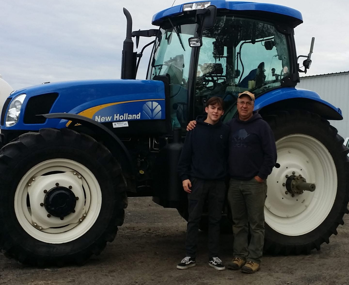 Brent & Ben with a tractor